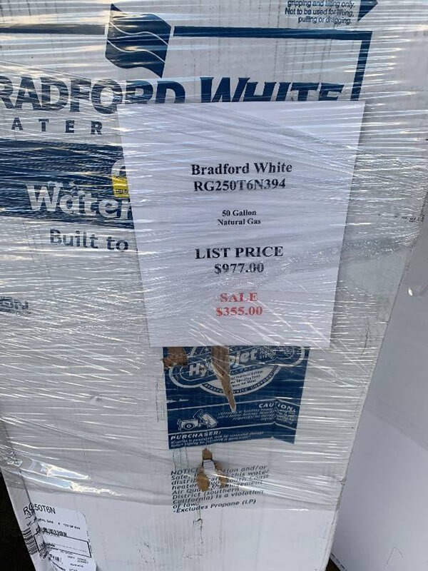 BRADFORD WHITE 50 GALLON NATURAL GAS WATER HEATER