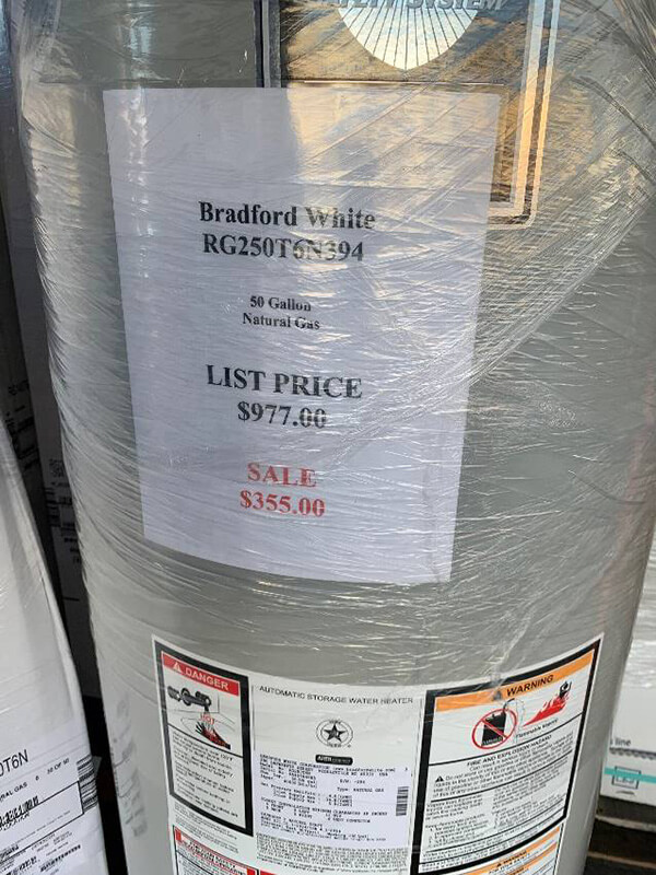 BRADFORD WHITE 50 GALLON NATURAL GAS WATER HEATER