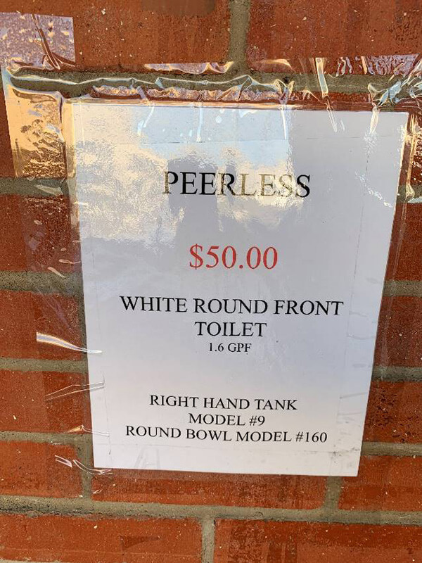 PEERLESS WHITE ROUND FRONT TOILET RIGHT HAND TANK/ 1.6 GPF